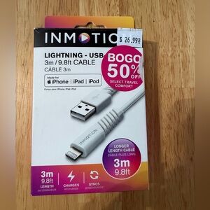 Inmotion Lightning to USB A Cable 3m Sync & Charge MFi-Certified for Apple